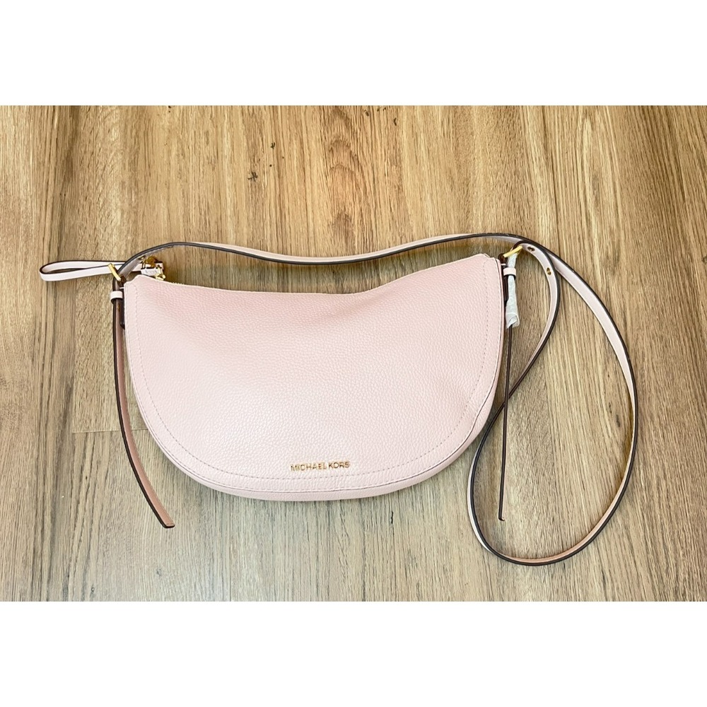 Michael Kors‎ Camden Leather Crossbody Bag Powder Blush Messenger Large